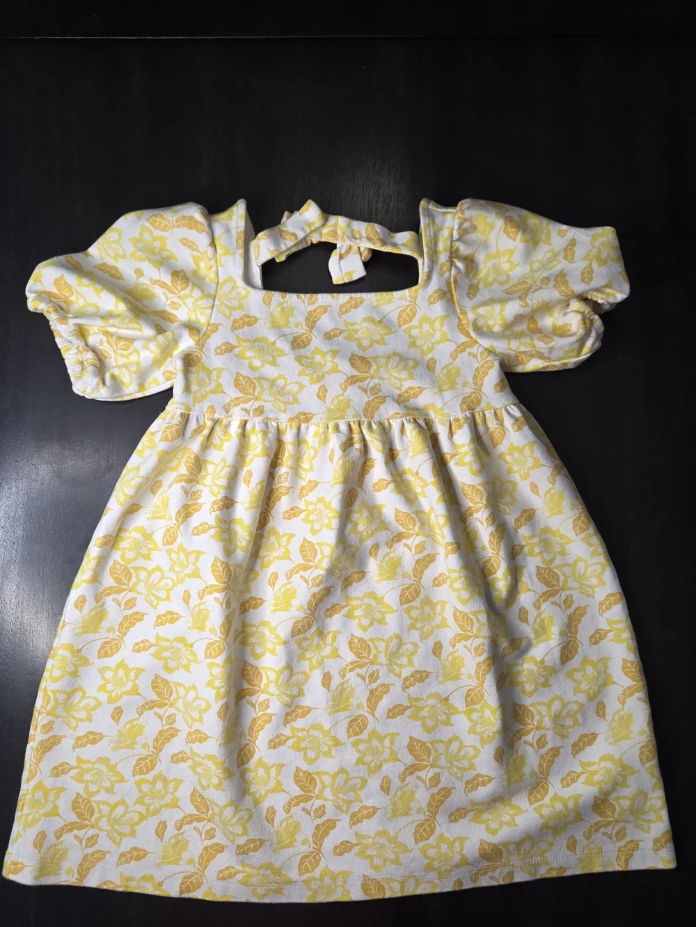 Janie and Jack Yellow Floral Tie-Back Dress